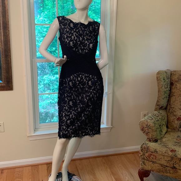 Tadashi Shoji Dresses & Skirts - Tadashi Shoji deep blue (almost black) lace dress